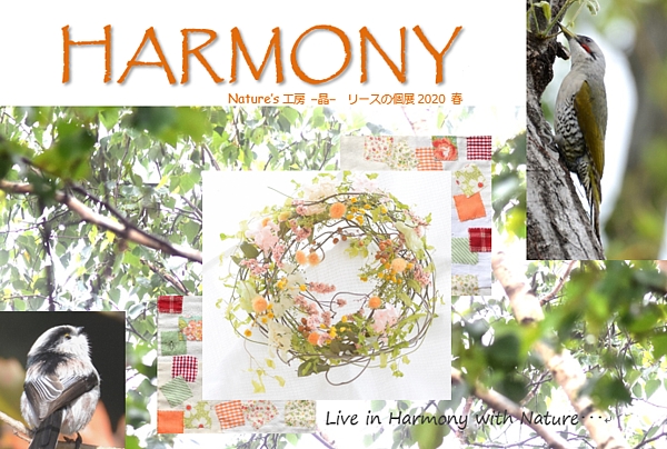 【開催見合せ】5/8(金)～13(水) Nature’s 工房 -晶- リースの個展2020春『HARMONY』　